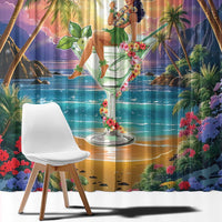 Aloha Hawaii Window Curtain Hula Martini Tropical Vibes - Wonder Print Shop
