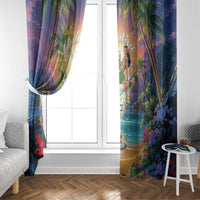 Aloha Hawaii Window Curtain Hula Martini Tropical Vibes - Wonder Print Shop