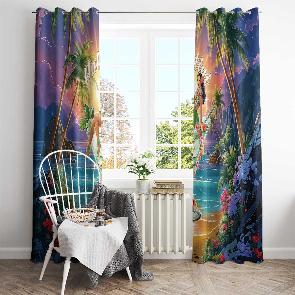 Aloha Hawaii Window Curtain Hula Martini Tropical Vibes - Wonder Print Shop