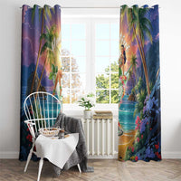 Aloha Hawaii Window Curtain Hula Martini Tropical Vibes - Wonder Print Shop