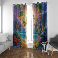 Aloha Hawaii Window Curtain Hula Martini Tropical Vibes - Wonder Print Shop