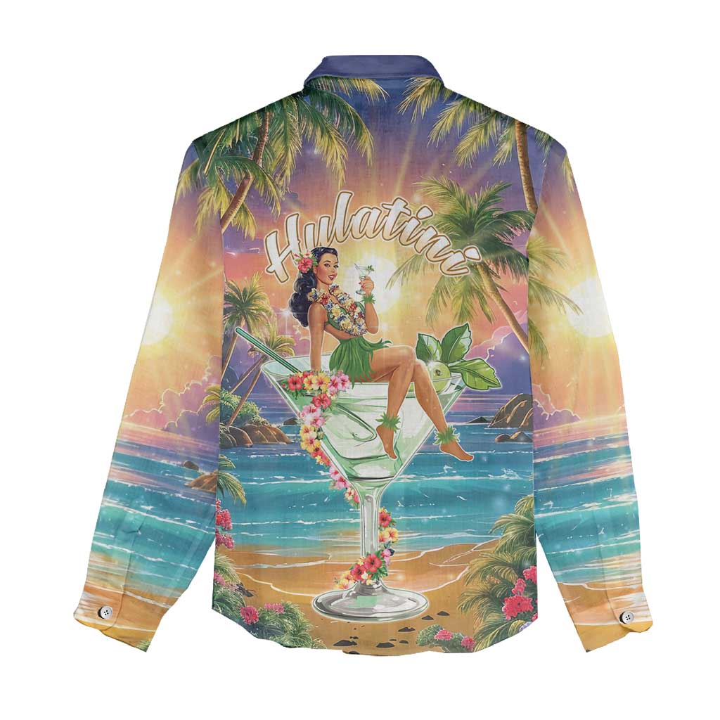 Aloha Hawaii Women Casual Shirt Hula Martini Tropical Vibes - Wonder Print Shop