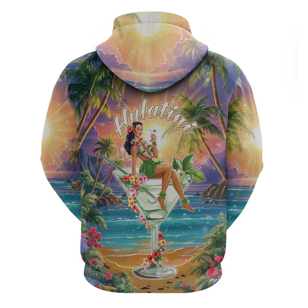 Aloha Hawaii Zip Hoodie Hula Martini Tropical Vibes - Wonder Print Shop
