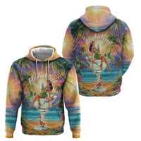 Aloha Hawaii Zip Hoodie Hula Martini Tropical Vibes - Wonder Print Shop