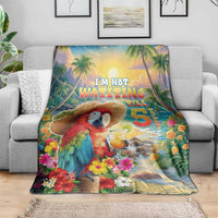 Hawaii Parrot Blanket Im Not Waiting Till 5 Oclock - Wonder Print Shop
