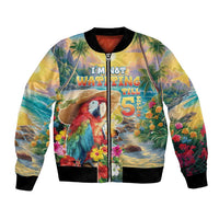 Hawaii Parrot Bomber Jacket Im Not Waiting Till 5 Oclock - Wonder Print Shop