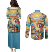 Hawaii Parrot Couples Matching Puletasi and Long Sleeve Button Shirt Im Not Waiting Till 5 Oclock - Wonder Print Shop