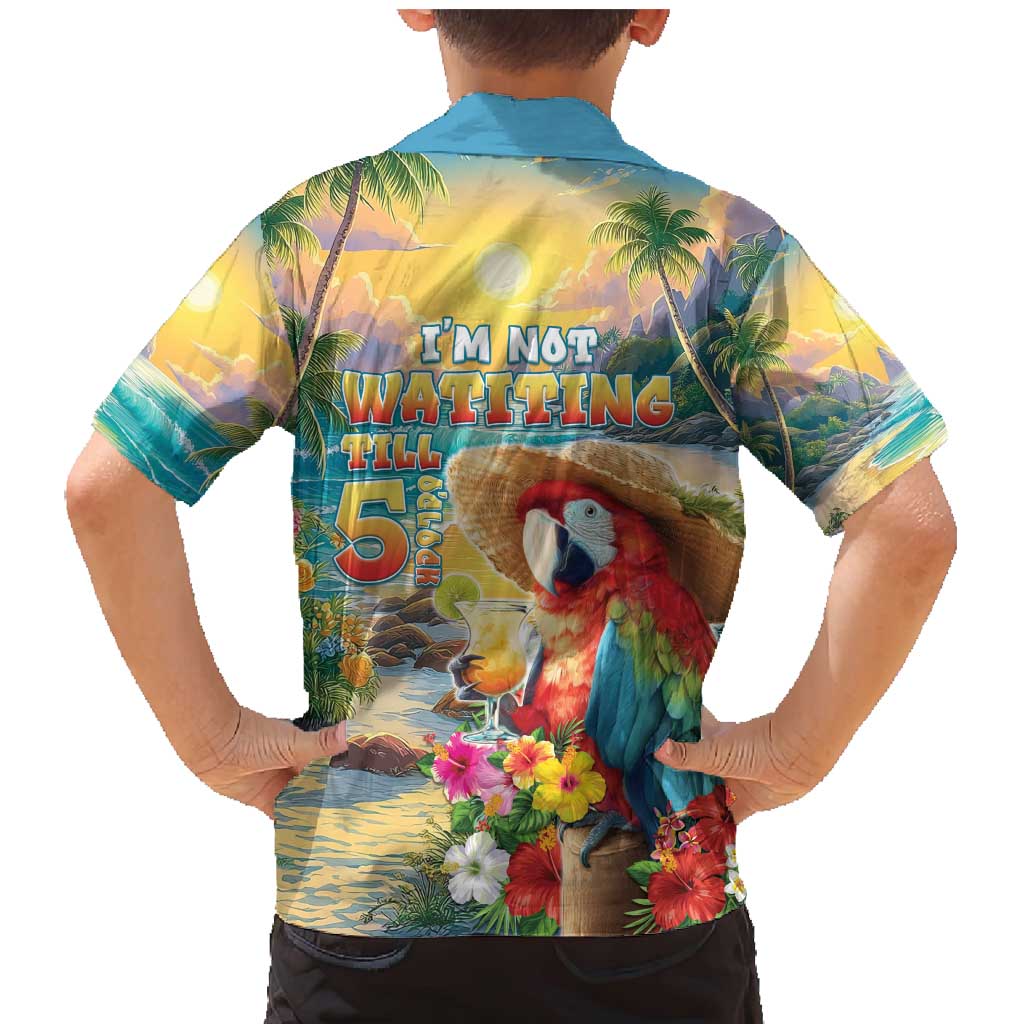 Hawaii Parrot Family Matching Mermaid Dress and Hawaiian Shirt Im Not Waiting Till 5 Oclock - Wonder Print Shop