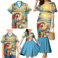 Hawaii Parrot Family Matching Mermaid Dress and Hawaiian Shirt Im Not Waiting Till 5 Oclock - Wonder Print Shop