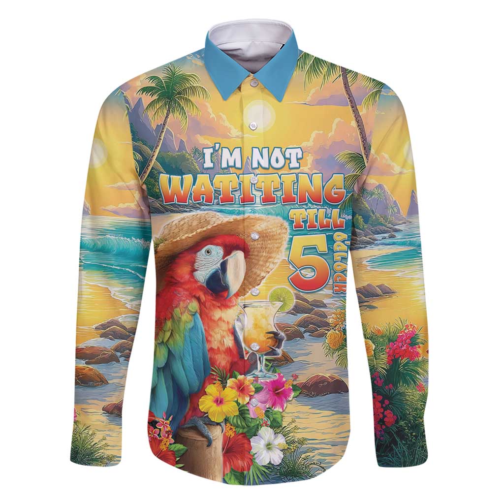 Hawaii Parrot Family Matching Mermaid Dress and Hawaiian Shirt Im Not Waiting Till 5 Oclock - Wonder Print Shop