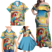 Hawaii Parrot Family Matching Off Shoulder Maxi Dress and Hawaiian Shirt Im Not Waiting Till 5 Oclock - Wonder Print Shop