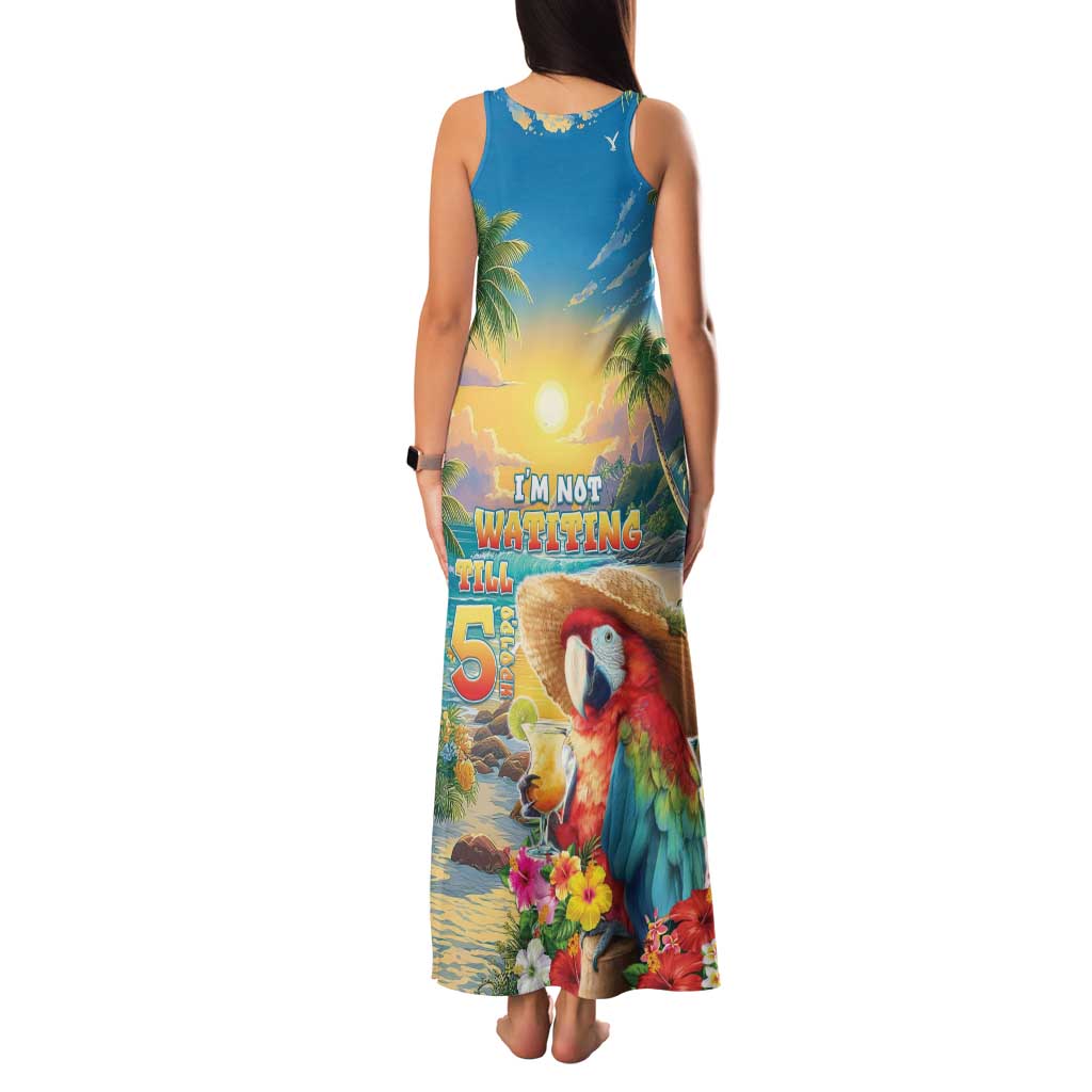 Hawaii Parrot Family Matching Tank Maxi Dress and Hawaiian Shirt Im Not Waiting Till 5 Oclock - Wonder Print Shop