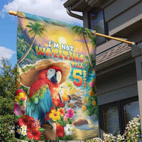 Hawaii Parrot Garden Flag Im Not Waiting Till 5 Oclock - Wonder Print Shop