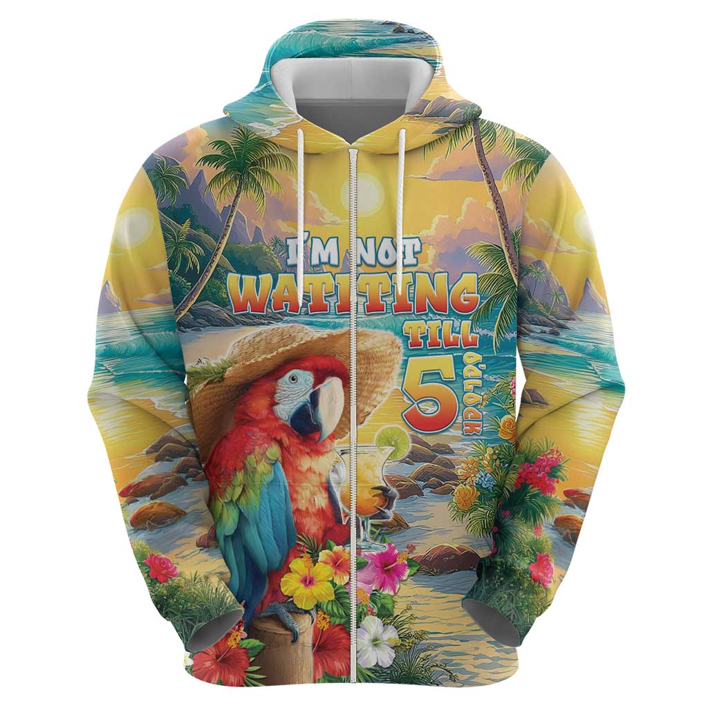 Hawaii Parrot Hoodie Im Not Waiting Till 5 Oclock - Wonder Print Shop