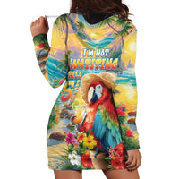 Hawaii Parrot Hoodie Dress Im Not Waiting Till 5 Oclock - Wonder Print Shop