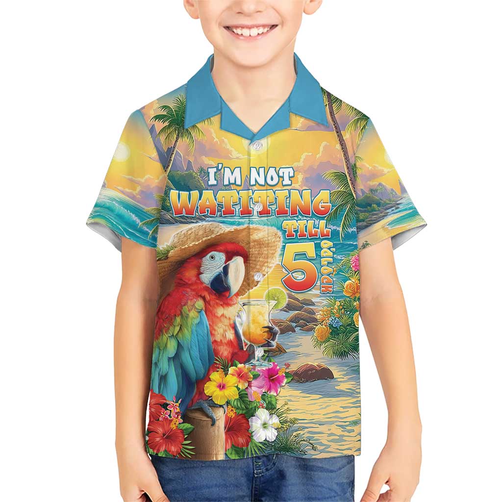 Hawaii Parrot Kid Hawaiian Shirt Im Not Waiting Till 5 Oclock - Wonder Print Shop