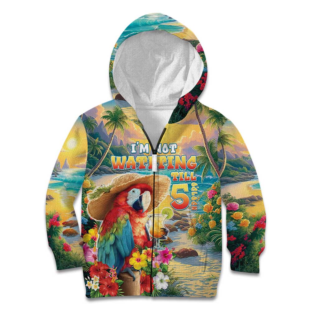 Hawaii Parrot Kid Hoodie Im Not Waiting Till 5 Oclock - Wonder Print Shop