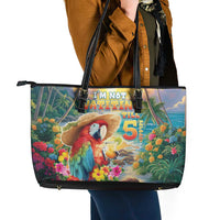 Hawaii Parrot Leather Tote Bag Im Not Waiting Till 5 Oclock - Wonder Print Shop