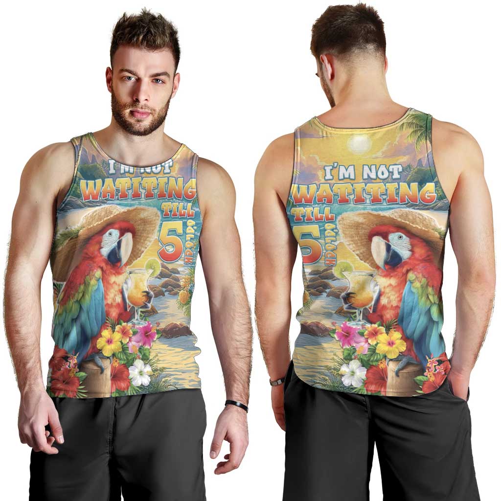 Hawaii Parrot Men Tank Top Im Not Waiting Till 5 Oclock - Wonder Print Shop