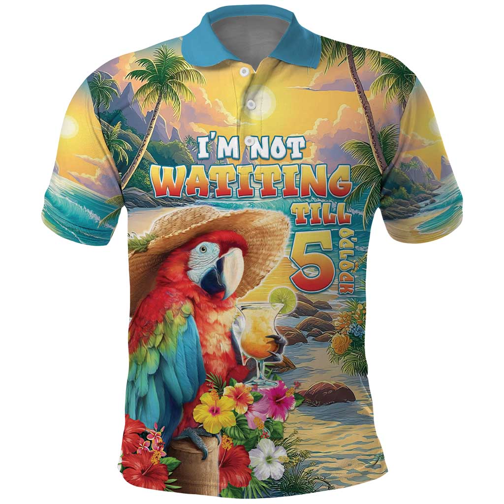 Hawaii Parrot Polo Shirt Im Not Waiting Till 5 Oclock - Wonder Print Shop