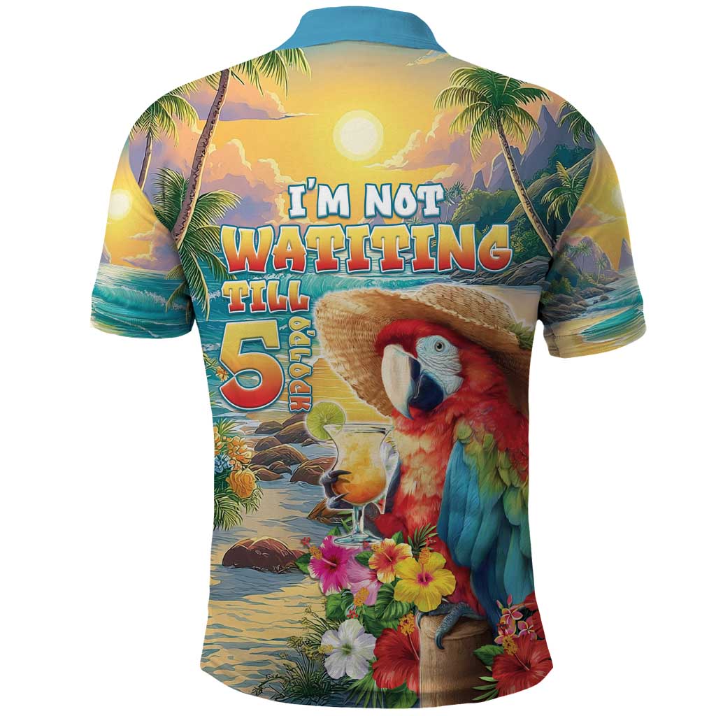 Hawaii Parrot Polo Shirt Im Not Waiting Till 5 Oclock - Wonder Print Shop