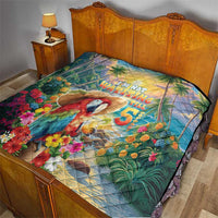 Hawaii Parrot Quilt Im Not Waiting Till 5 Oclock - Wonder Print Shop