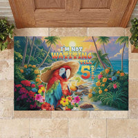 Hawaii Parrot Rubber Doormat Im Not Waiting Till 5 Oclock - Wonder Print Shop