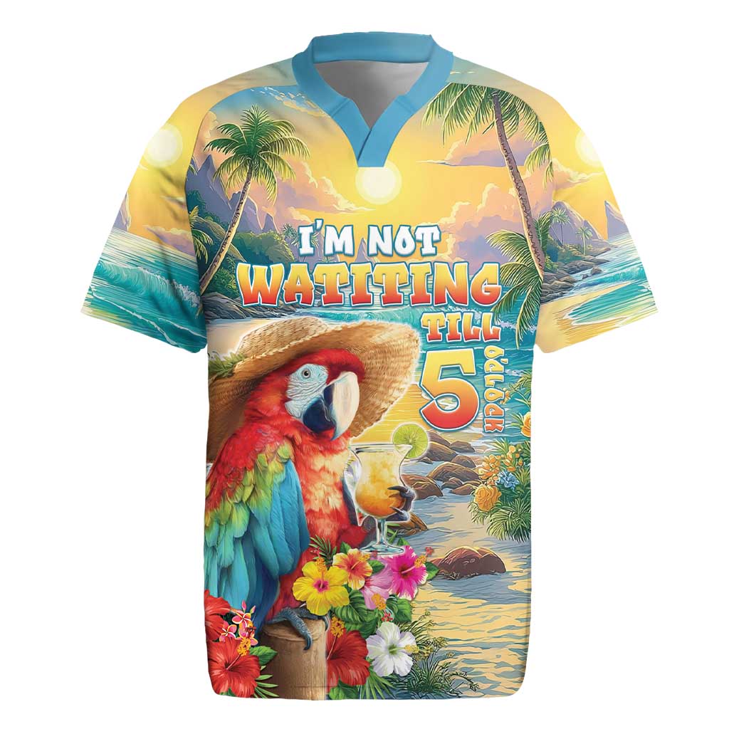Hawaii Parrot Rugby Jersey Im Not Waiting Till 5 Oclock - Wonder Print Shop