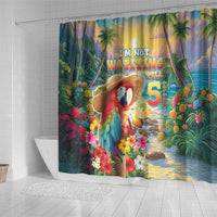 Hawaii Parrot Shower Curtain Im Not Waiting Till 5 Oclock - Wonder Print Shop