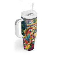 Hawaii Parrot Tumbler With Handle Im Not Waiting Till 5 Oclock - Wonder Print Shop