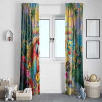 Hawaii Parrot Window Curtain Im Not Waiting Till 5 Oclock - Wonder Print Shop