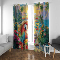 Hawaii Parrot Window Curtain Im Not Waiting Till 5 Oclock - Wonder Print Shop