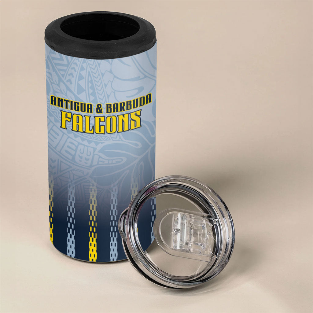 Custom Antigua And Barbuda 2026 Cricket 4 in 1 Can Cooler Tumbler Fly High Falcons
