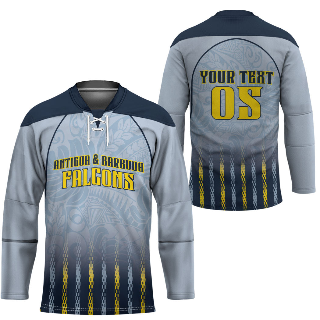 Custom Antigua And Barbuda 2026 Cricket Hockey Jersey Fly High Falcons