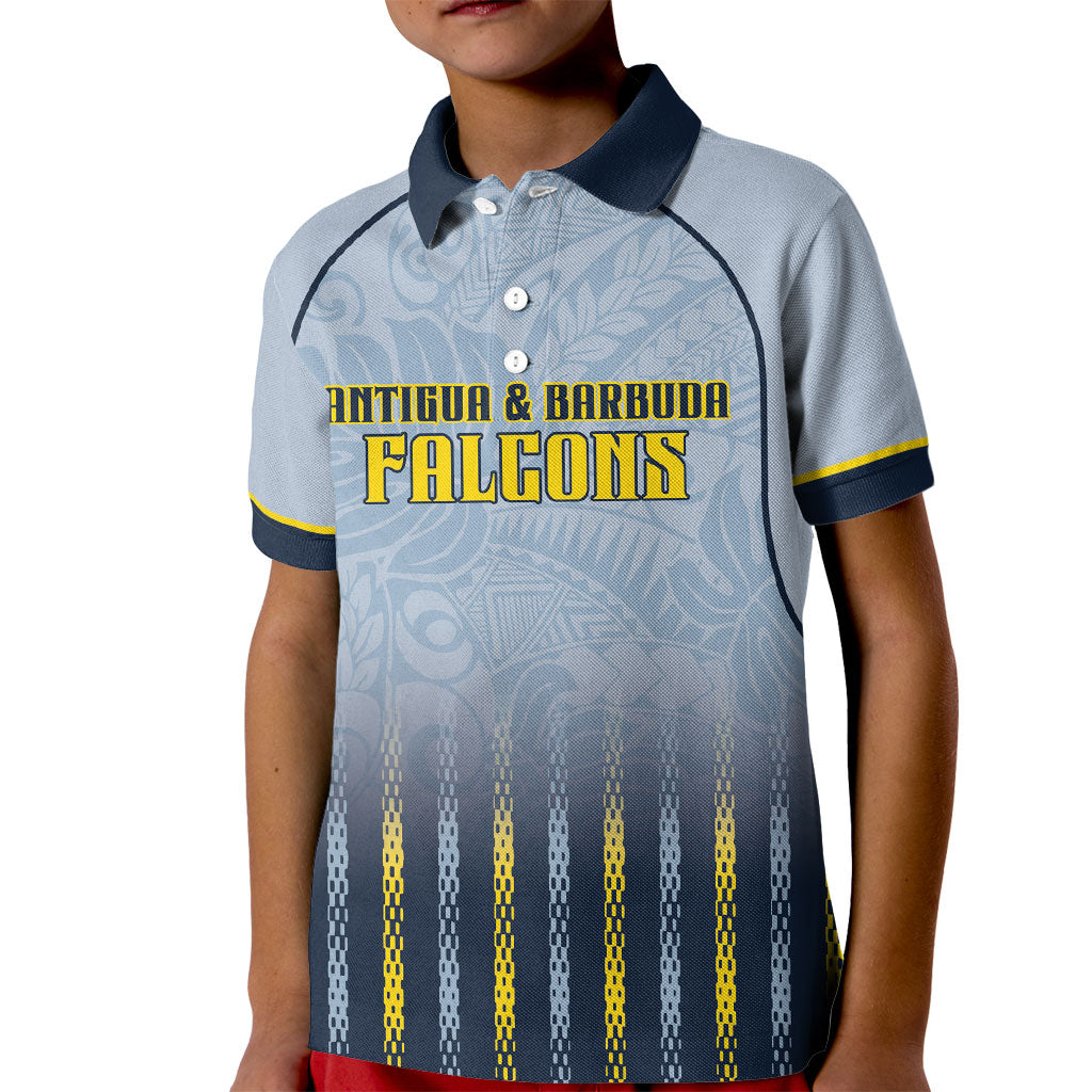 Custom Antigua And Barbuda 2026 Cricket Kid Polo Shirt Fly High Falcons