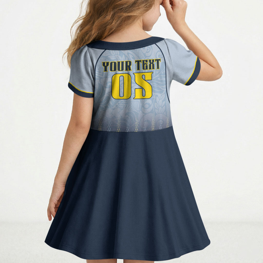 Custom Antigua And Barbuda 2026 Cricket Kid Short Sleeve Dress Fly High Falcons