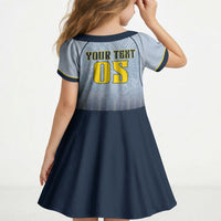 Custom Antigua And Barbuda 2026 Cricket Kid Short Sleeve Dress Fly High Falcons