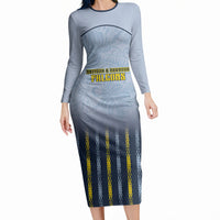 Custom Antigua And Barbuda 2026 Cricket Long Sleeve Bodycon Dress Fly High Falcons