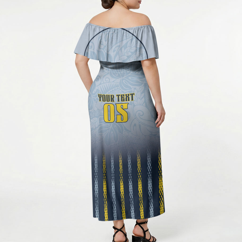 Custom Antigua And Barbuda 2026 Cricket Off Shoulder Maxi Dress Fly High Falcons