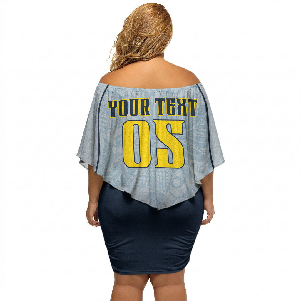 Custom Antigua And Barbuda 2026 Cricket Off Shoulder Short Dress Fly High Falcons