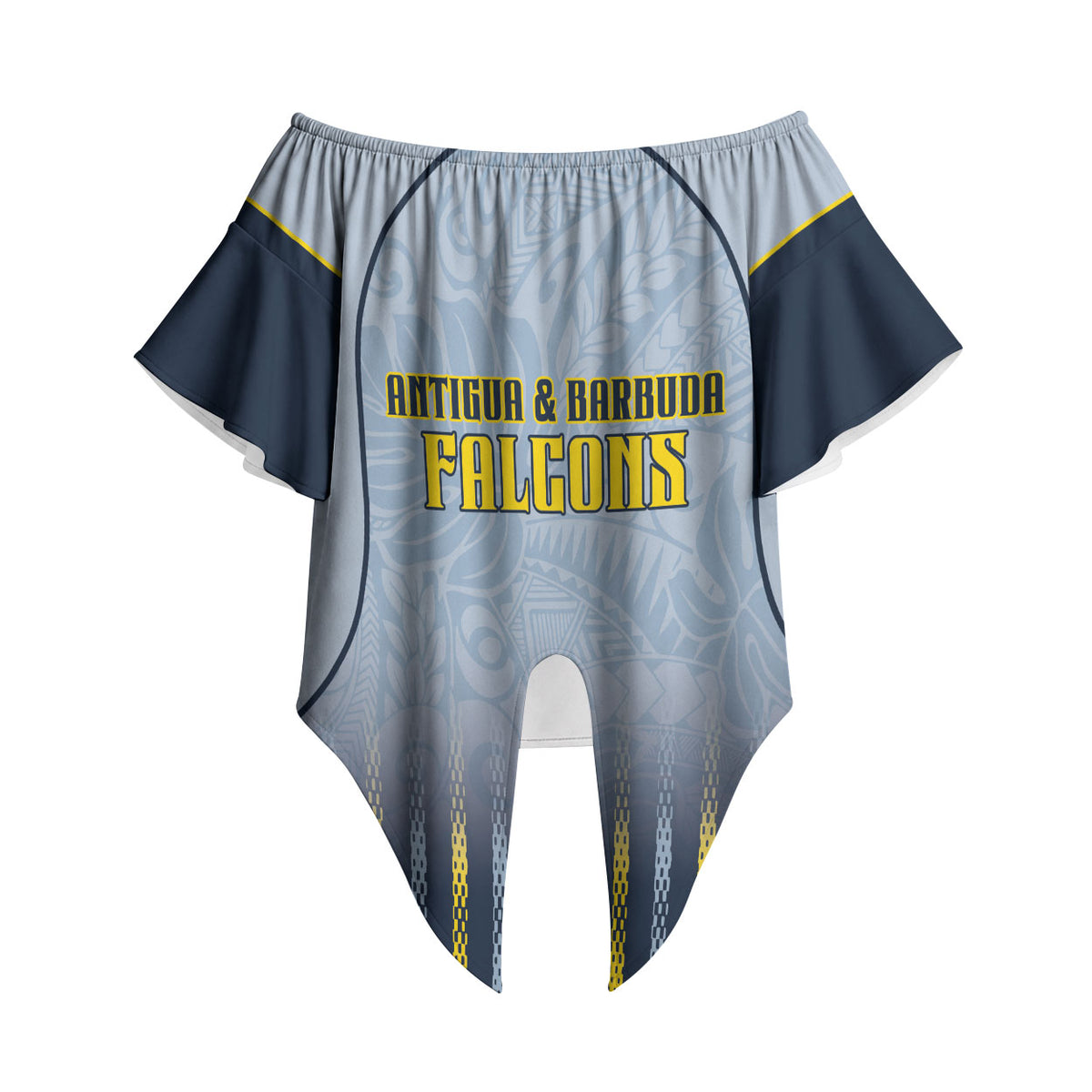 Custom Antigua And Barbuda 2026 Cricket Off Shoulder Wrap Waist Top Fly High Falcons