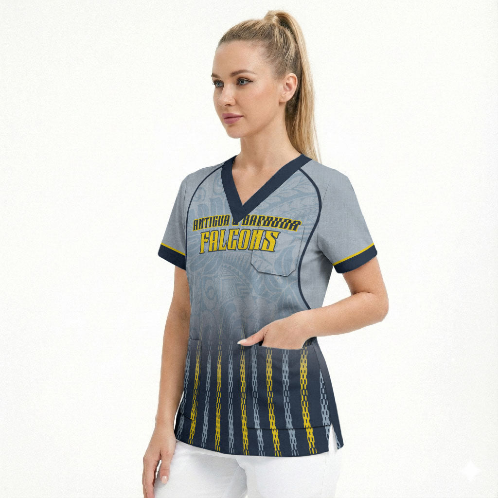 Custom Antigua And Barbuda 2026 Cricket Scrub Top Fly High Falcons