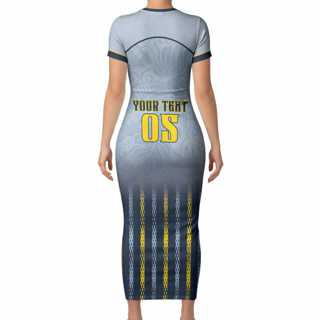 Custom Antigua And Barbuda 2026 Cricket Short Sleeve Bodycon Dress Fly High Falcons
