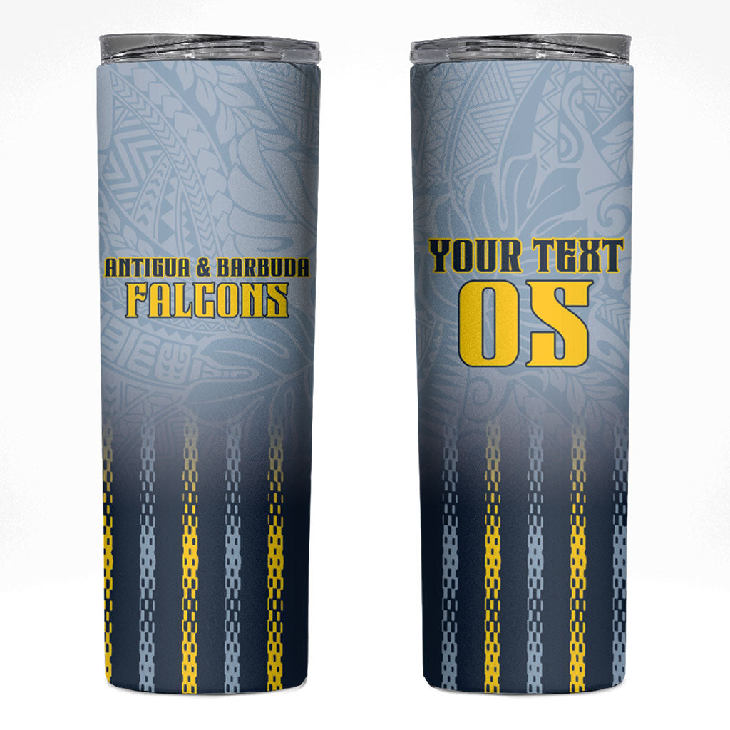 Custom Antigua And Barbuda 2026 Cricket Skinny Tumbler Fly High Falcons