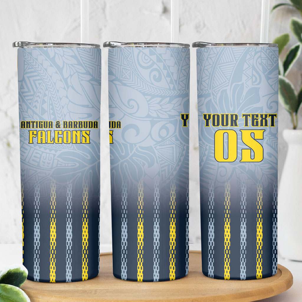 Custom Antigua And Barbuda 2026 Cricket Skinny Tumbler Fly High Falcons