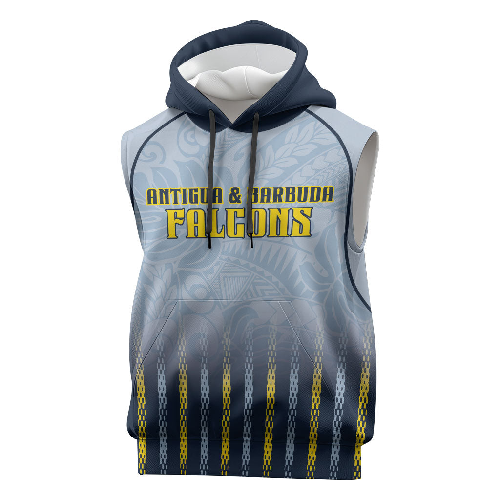 Custom Antigua And Barbuda 2026 Cricket Sleeveless Hoodie Fly High Falcons