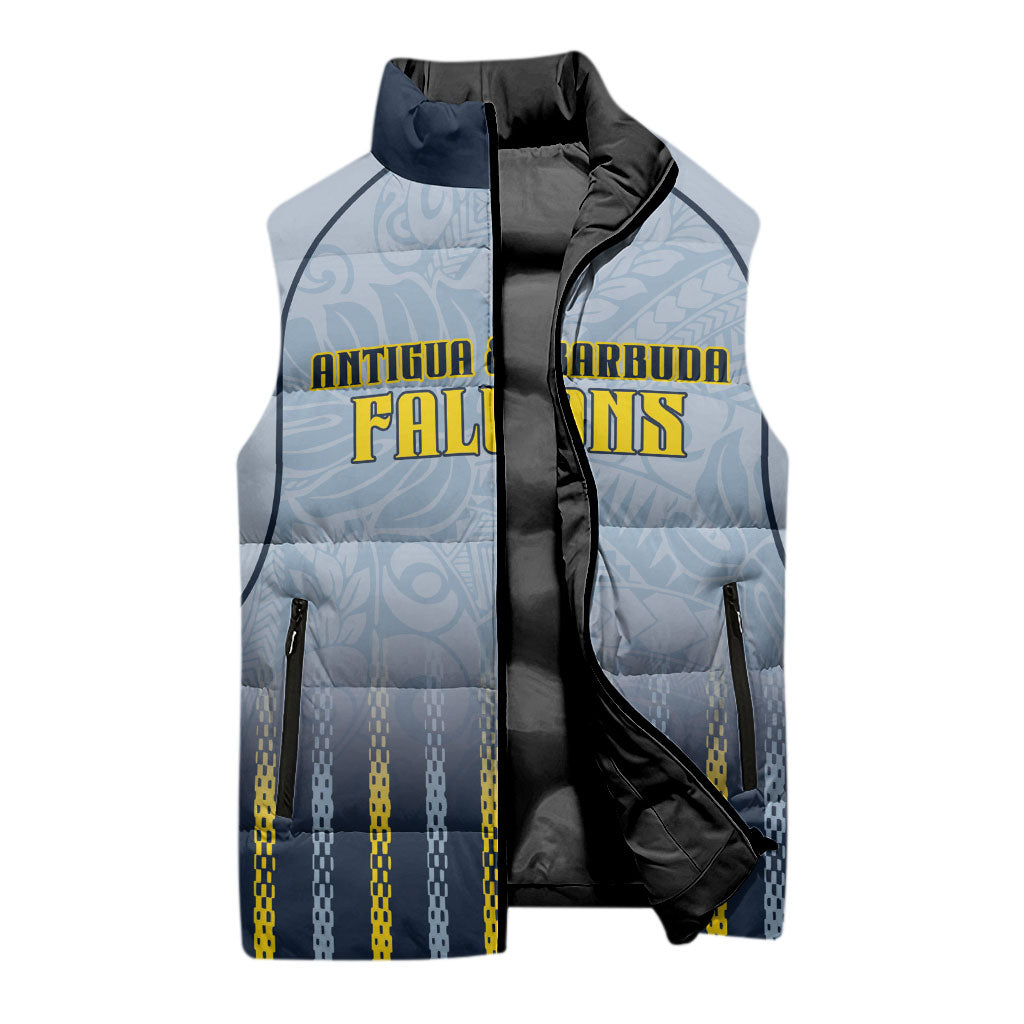 Custom Antigua And Barbuda 2026 Cricket Sleeveless Puffer Jacket Fly High Falcons
