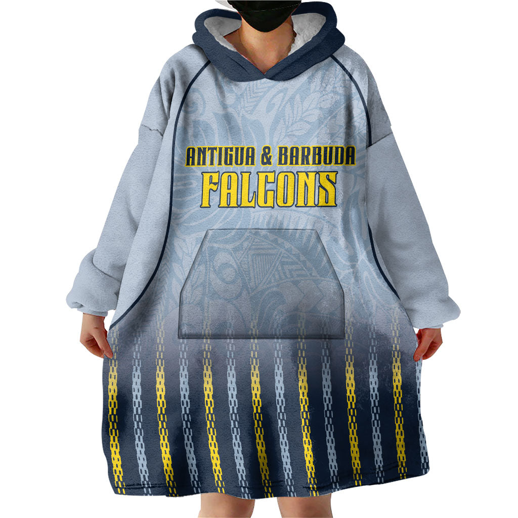 Custom Antigua And Barbuda 2026 Cricket Wearable Blanket Hoodie Fly High Falcons