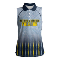 Custom Antigua And Barbuda 2026 Cricket Women Sleeveless Polo Shirt Fly High Falcons
