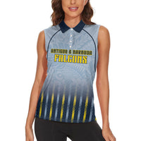 Custom Antigua And Barbuda 2026 Cricket Women Sleeveless Polo Shirt Fly High Falcons